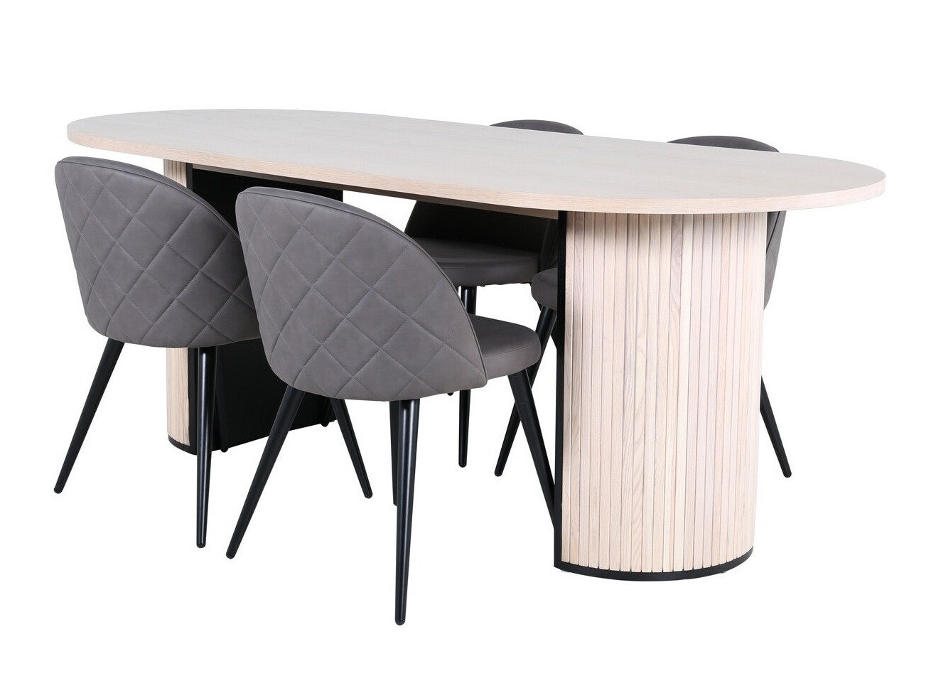 Salle à manger complète Dallas 2765 (Gris + Noir)