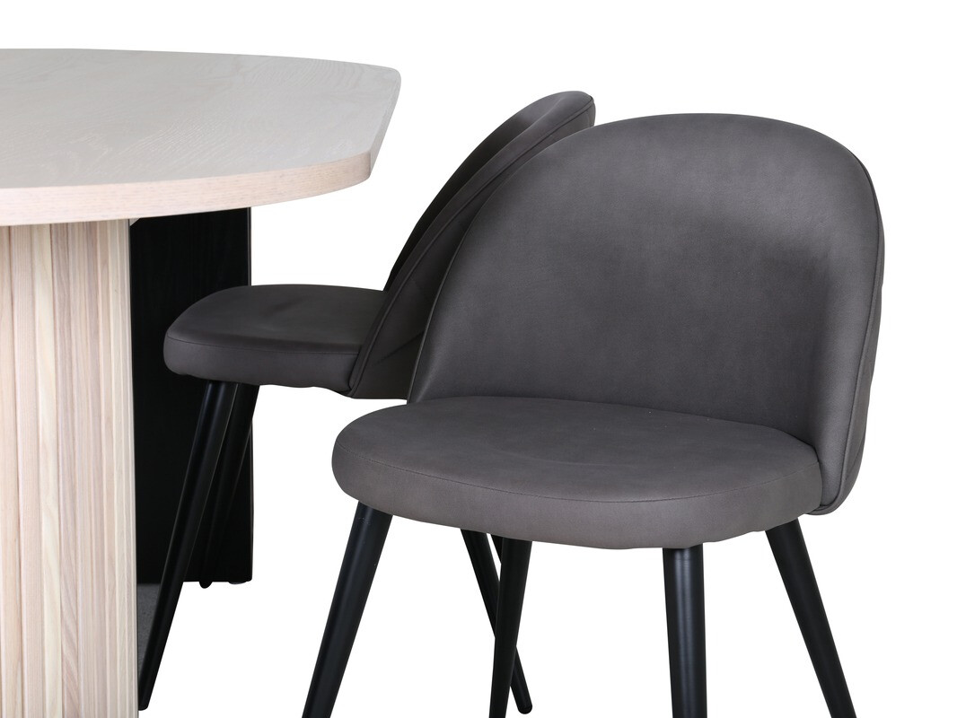 Salle à manger complète Dallas 2765 (Gris + Noir)
