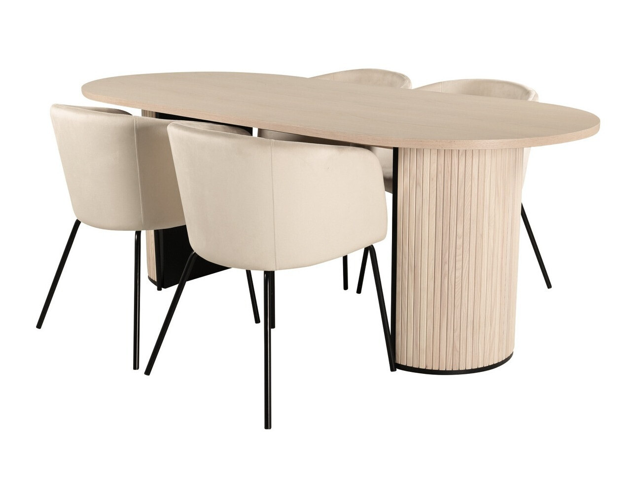 Salle à manger complète Dallas 2767 (Crème + Noir)