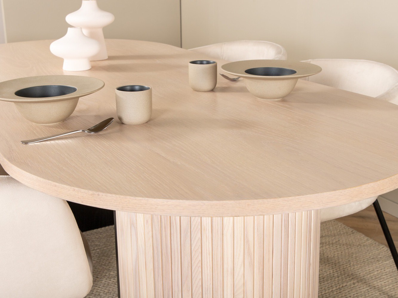 Salle à manger complète Dallas 2767 (Crème + Noir)