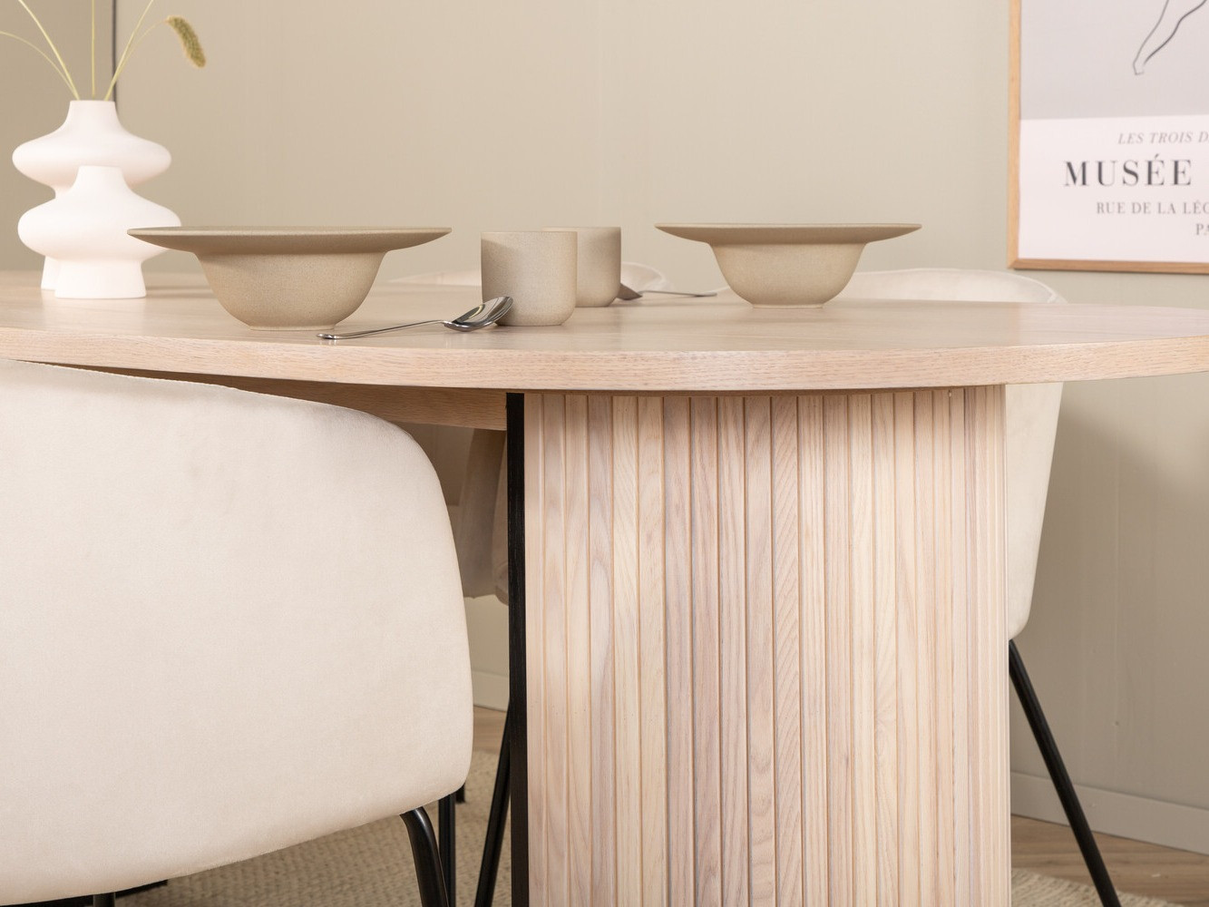 Salle à manger complète Dallas 2767 (Crème + Noir)