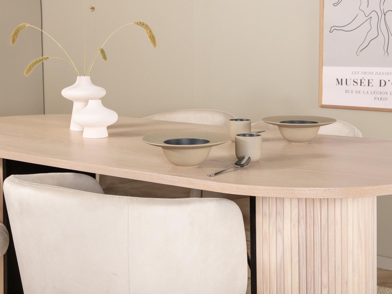 Salle à manger complète Dallas 2767 (Crème + Noir)