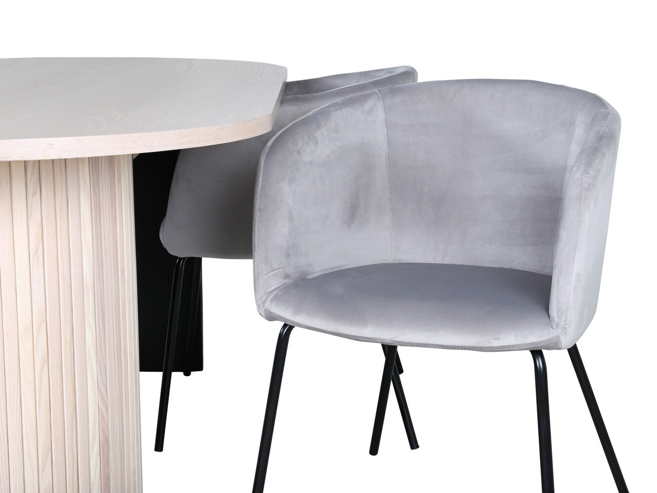 Salle à manger complète Dallas 2767 (Gris + Noir)
