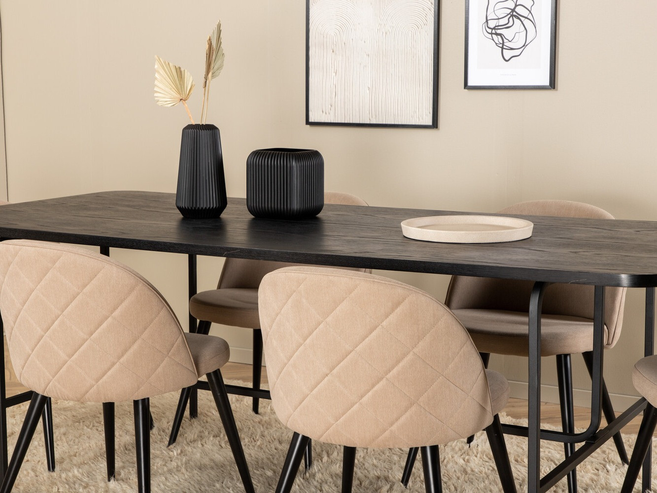 Salle à manger complète Dallas 2784 (Beige + Noir)