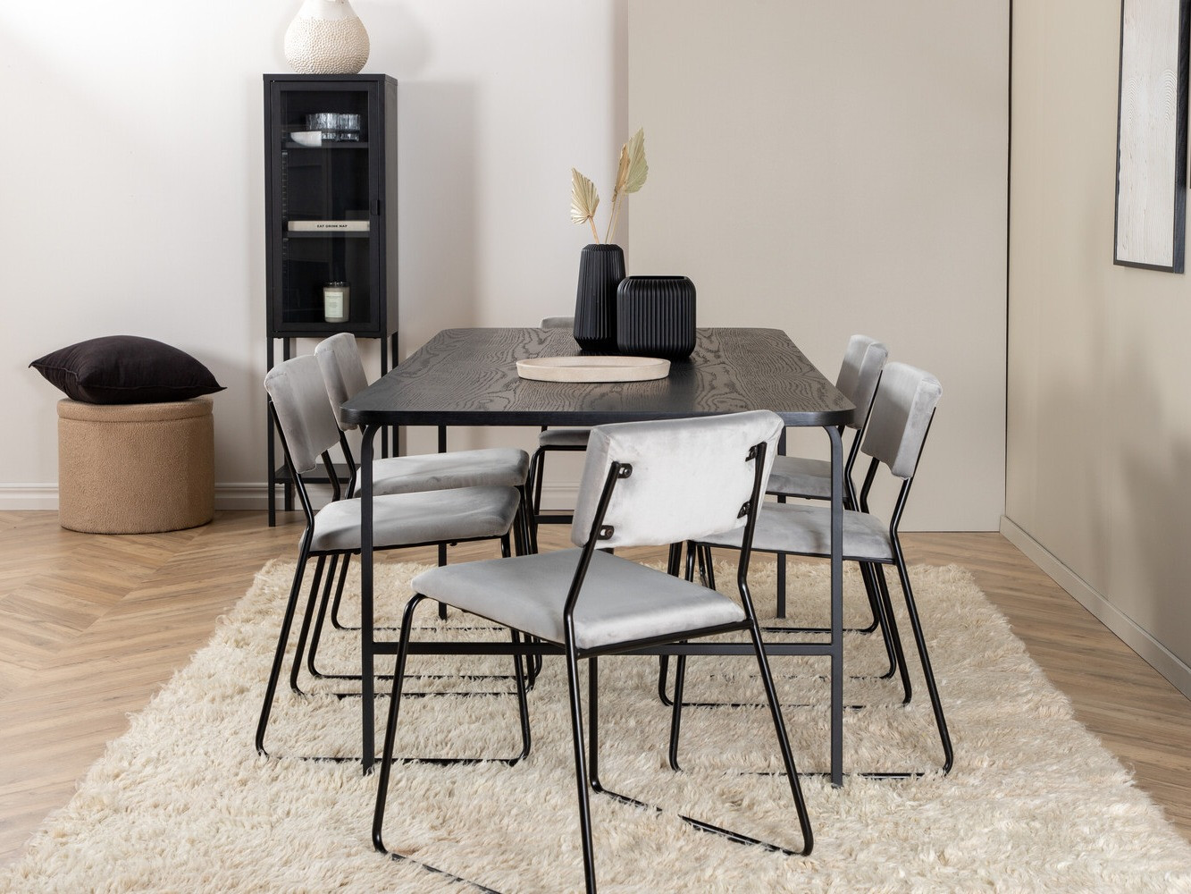 Salle à manger complète Dallas 2790 (Gris + Noir)