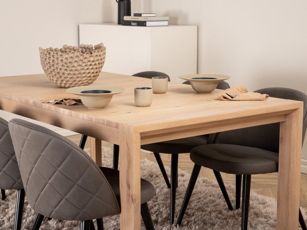 Salle à manger complète Dallas 2952 (Gris + Noir)