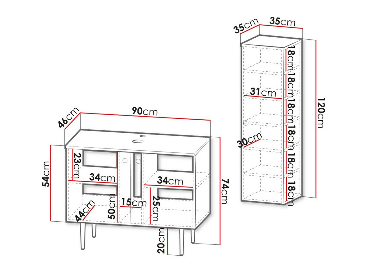 Ensemble de salle de bain Merced P105 (Noir)