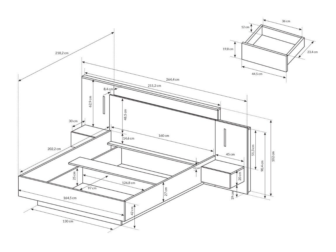 Lit Tororli 106 Avec des tables de chevet