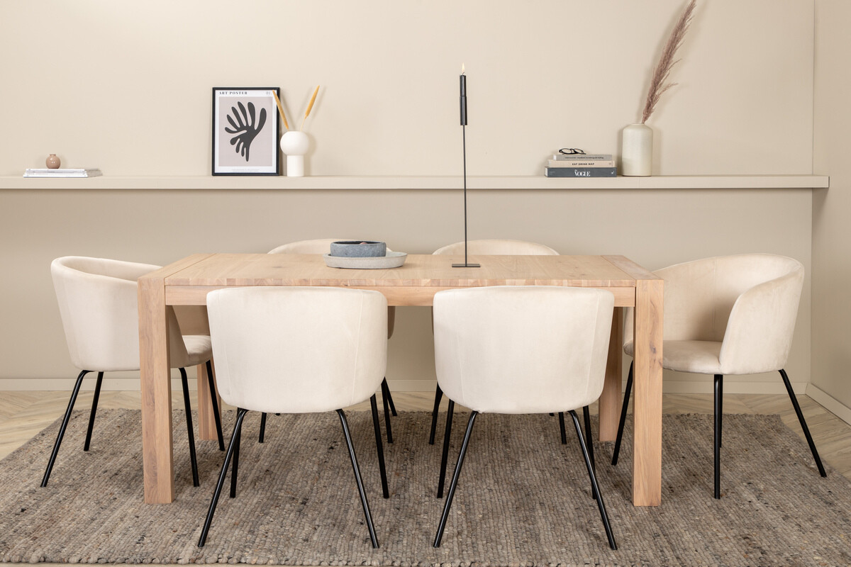 Salle à manger complète Dallas 2955 (Beige + Noir)