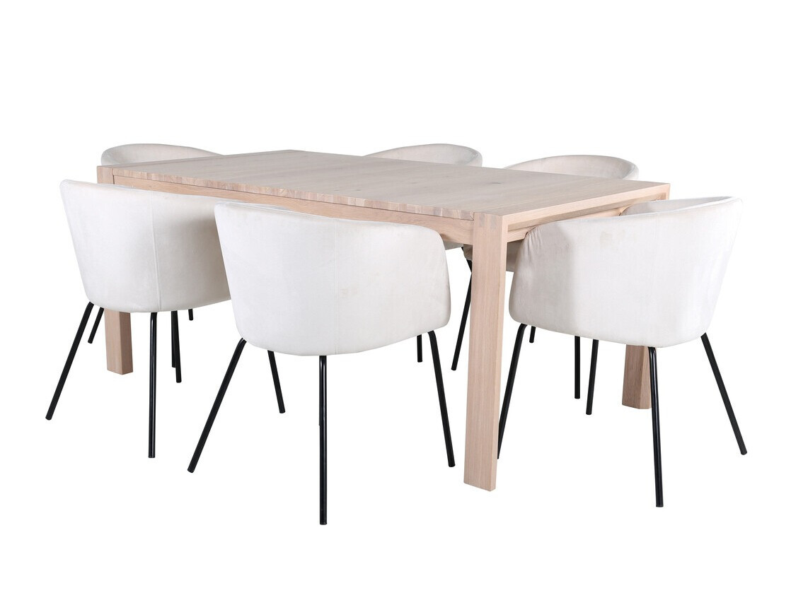 Salle à manger complète Dallas 2955 (Beige + Noir)