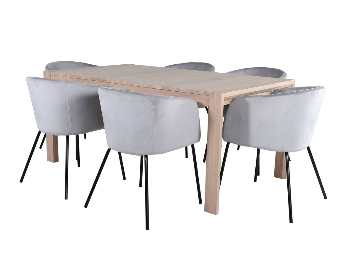 Salle à manger complète Dallas 2955 (Gris + Noir)