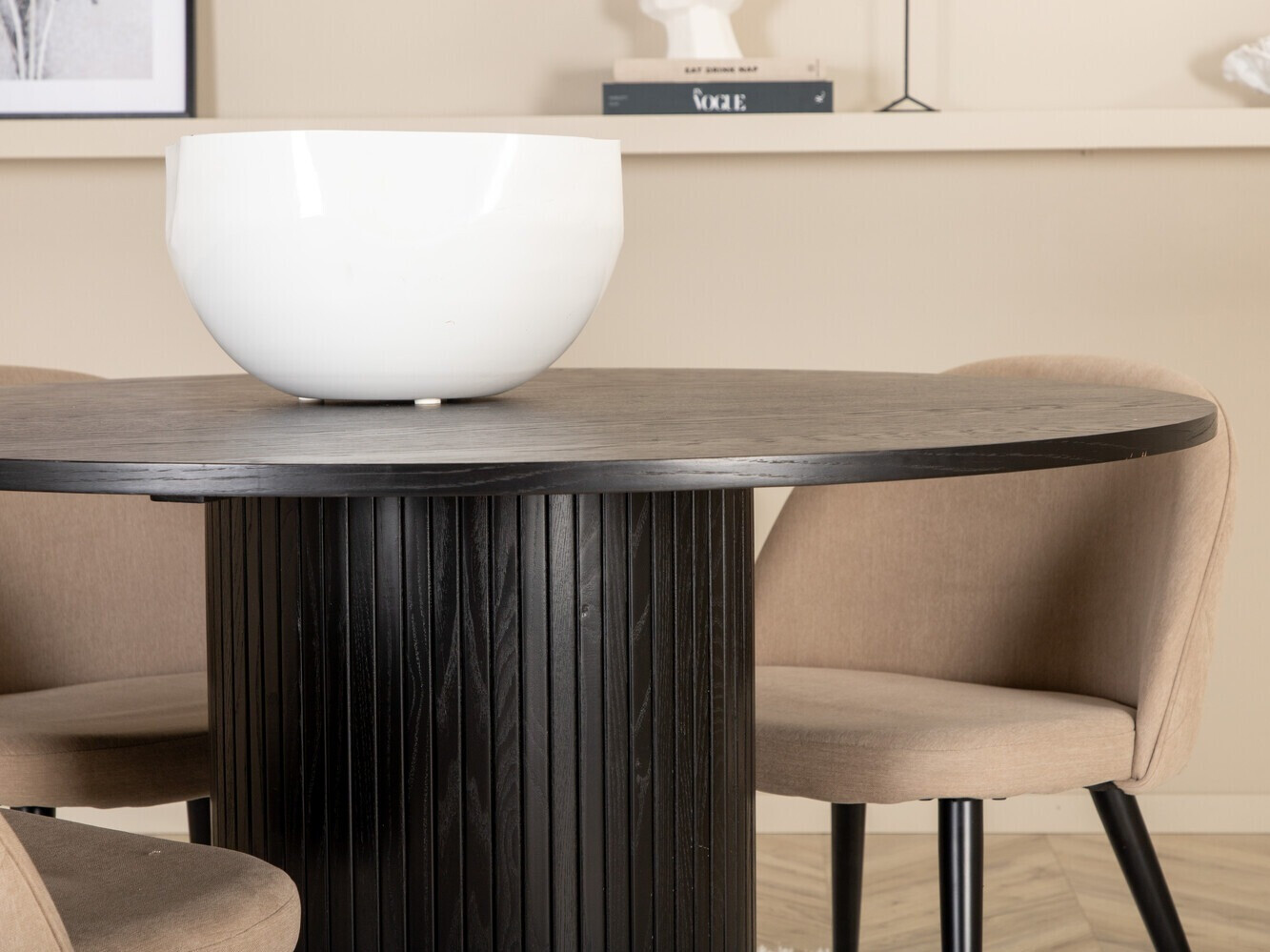 Salle à manger complète Dallas 3070 (Beige + Noir)
