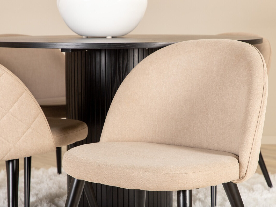 Salle à manger complète Dallas 3070 (Beige + Noir)