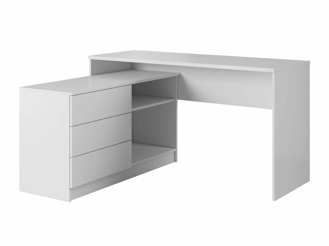 Bureau d'angle Kingston 130 (Blanc)