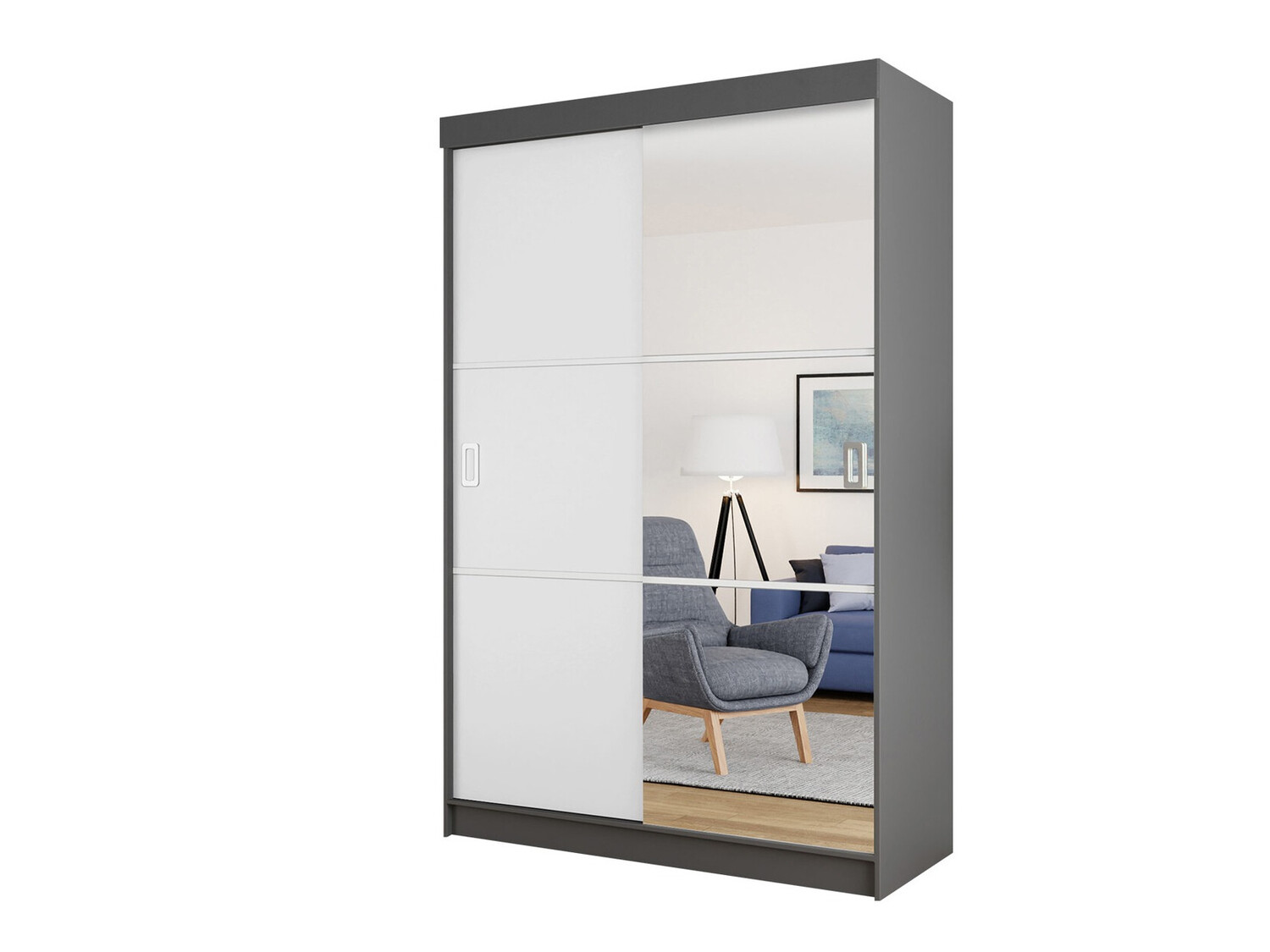 Armoire Dover 111 (Graphite + Blanc)