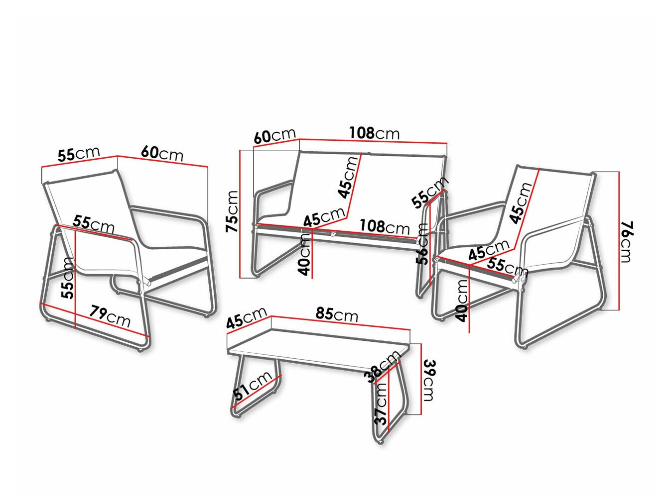 Ensemble de mobilier de jardin Richardson 117