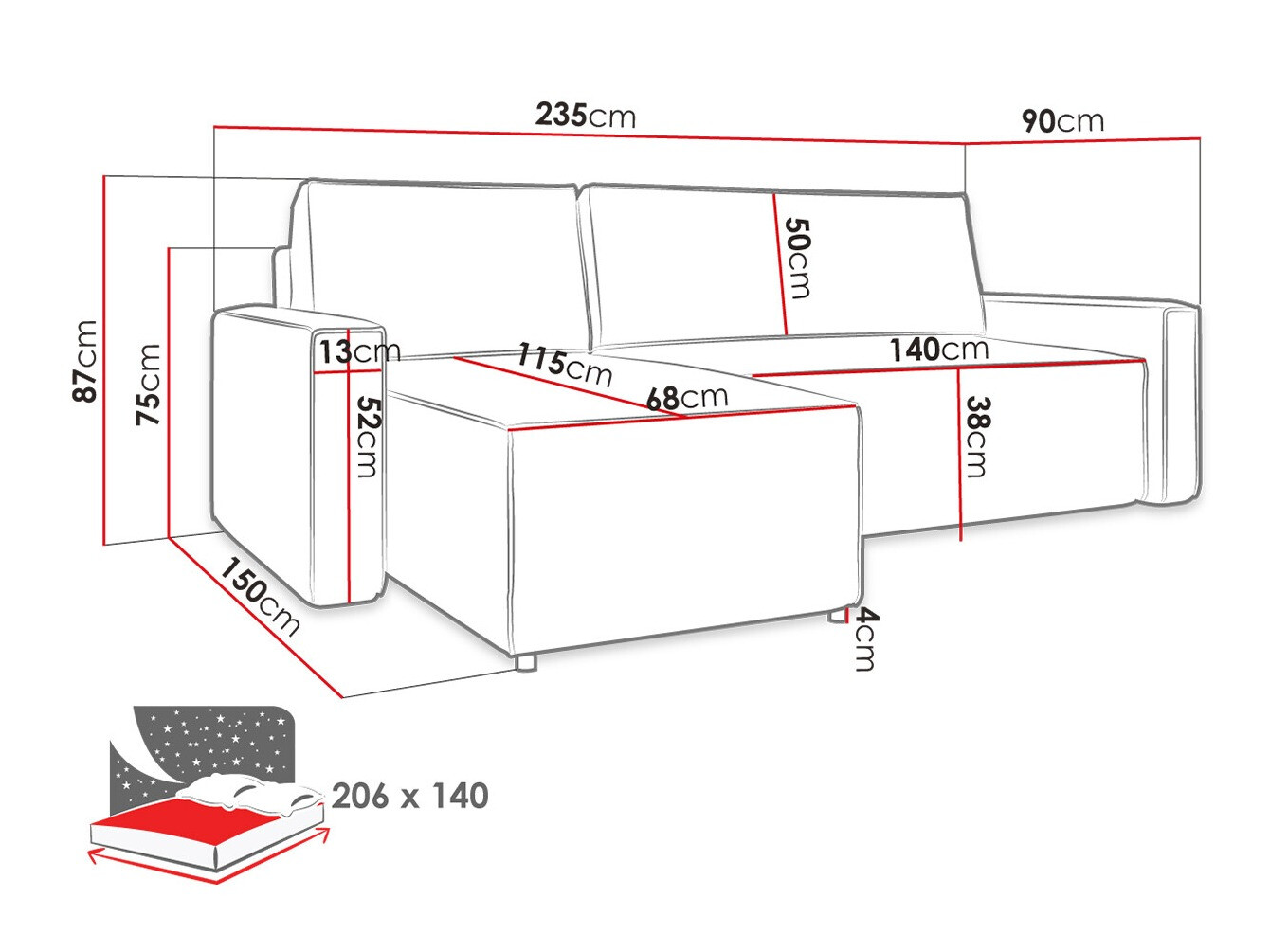 Canapé d'angle Stamford 108 (Manila 26)