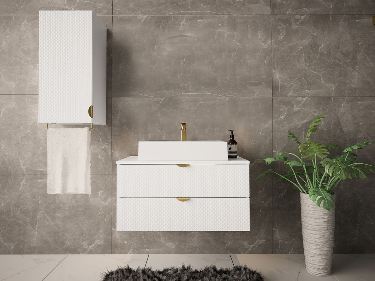 Armoire de salle de bains murale pour lavabo Fenenou 101 (Blanc)