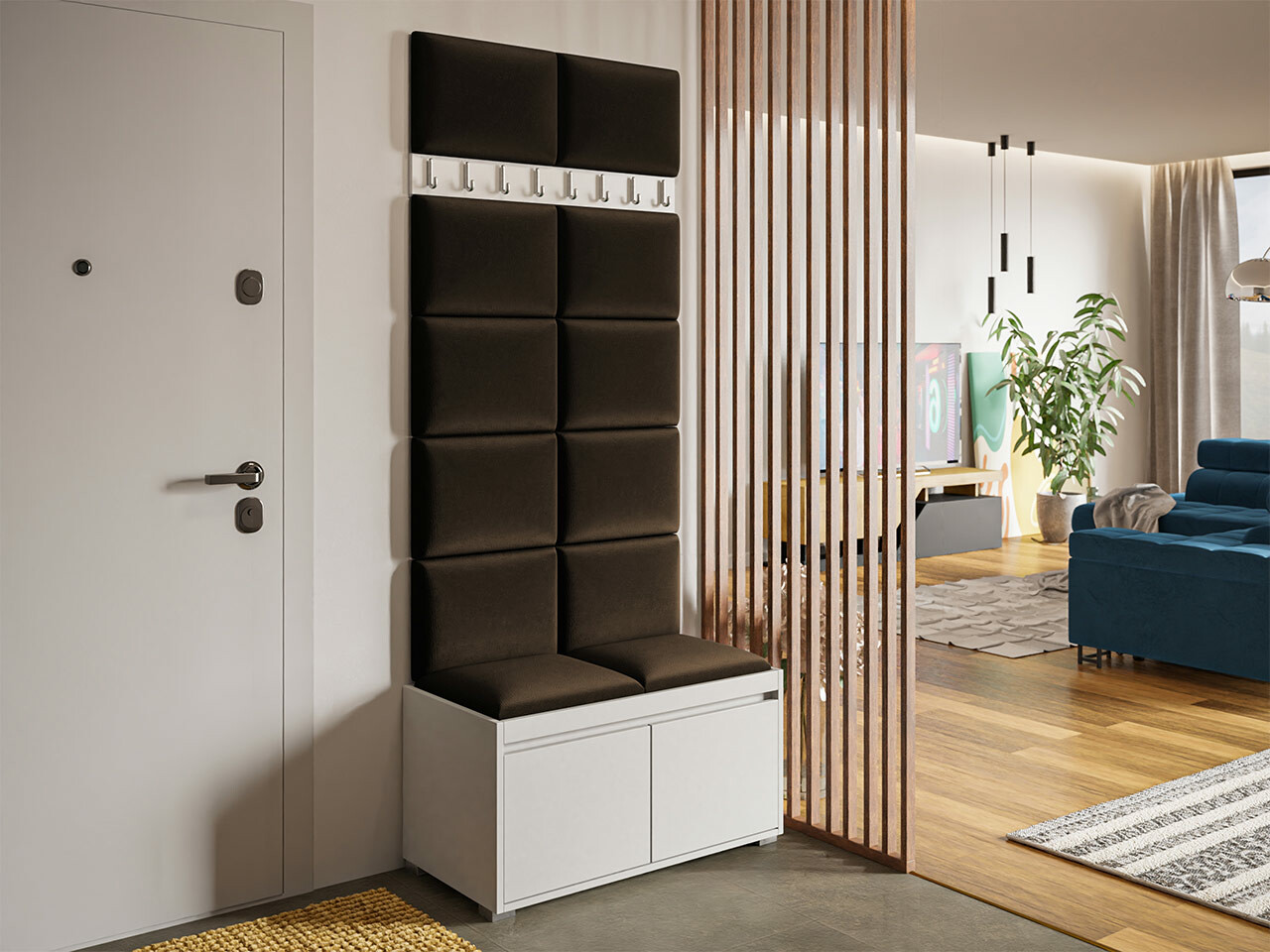 Meuble d'entrée Comfivo Pinus IV (Blanc + Manila 04)