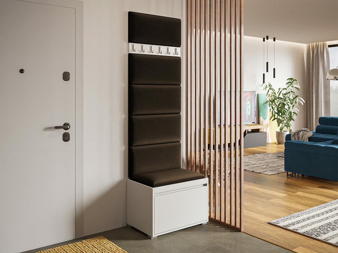Meuble d'entrée Comfivo Pinus V (Blanc + Manila 04)