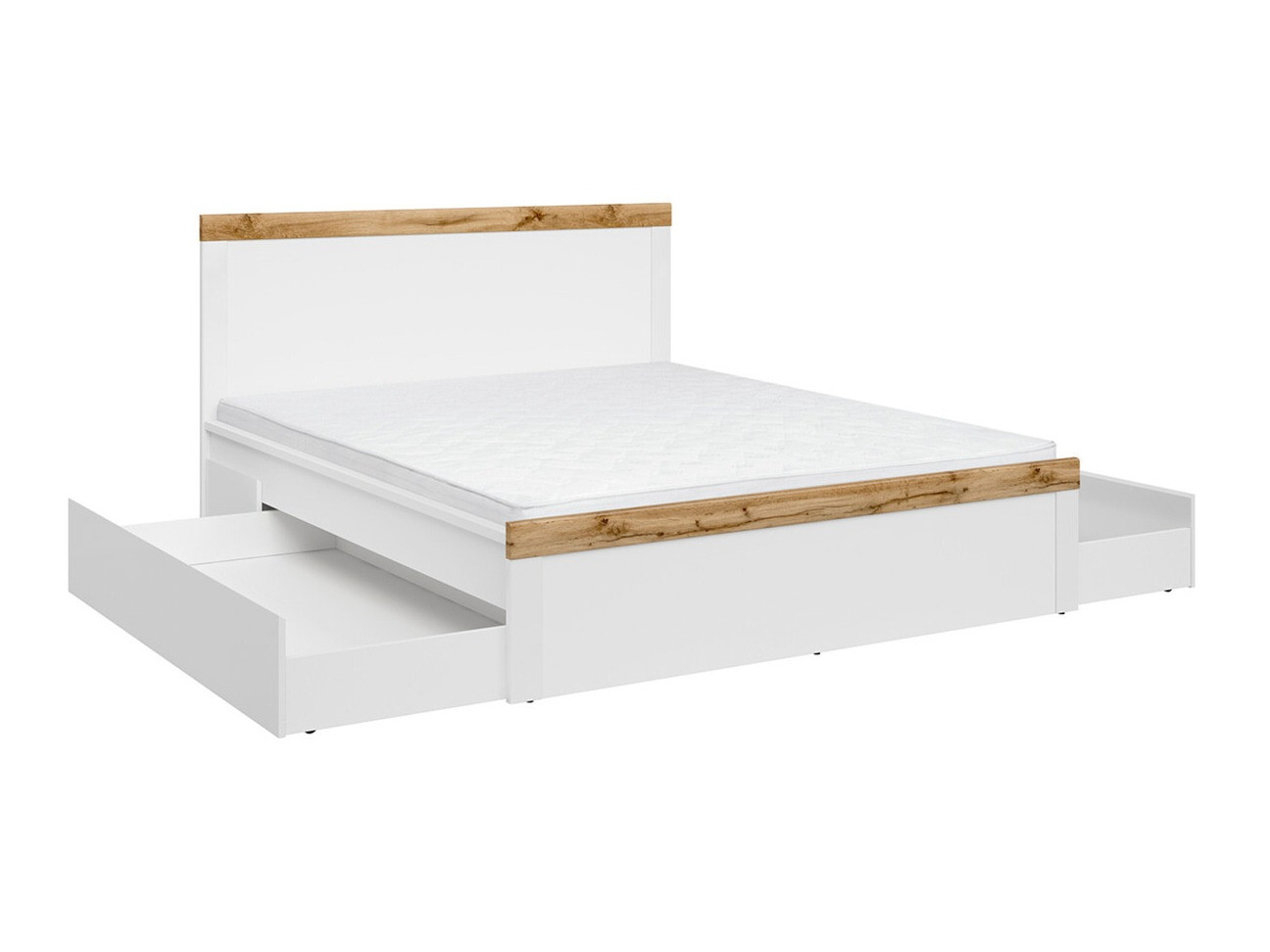Lit Sonsoru 115 (Blanc + Blanc brillant + Chêne wotan)