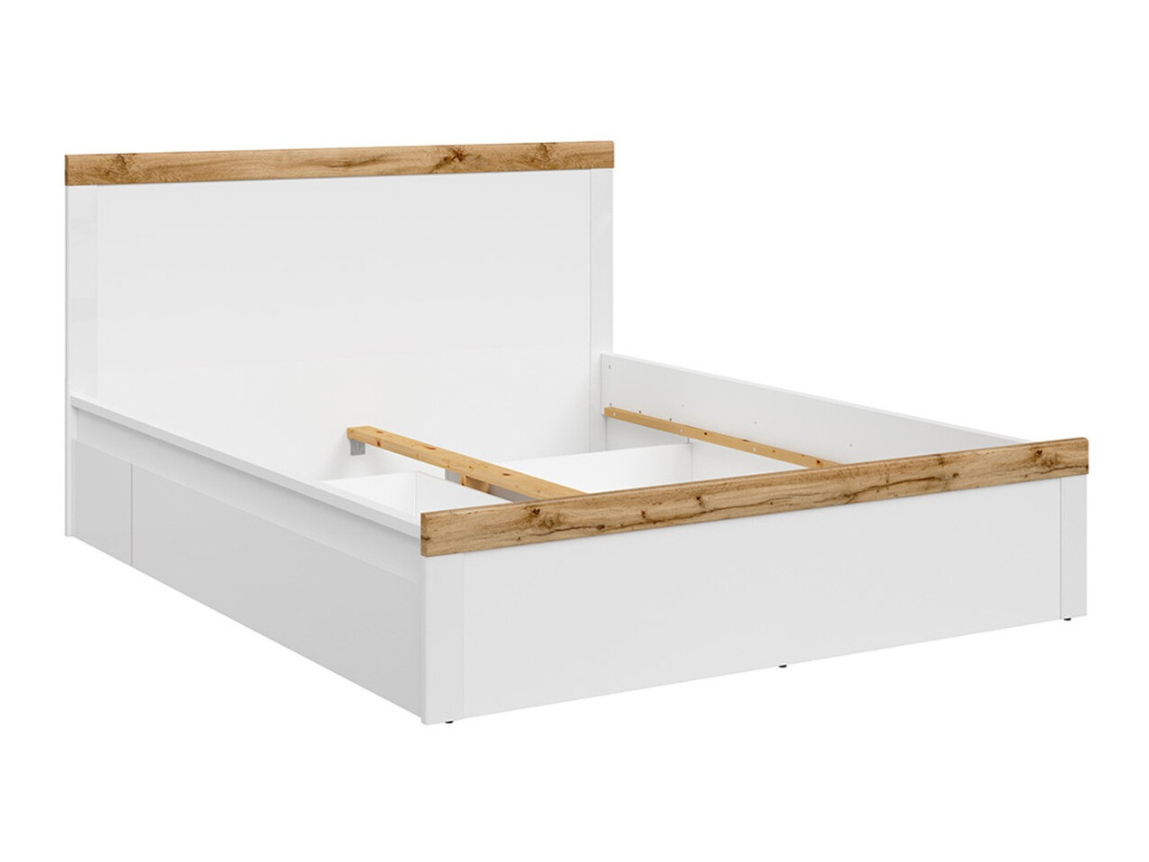 Lit Sonsoru 115 (Blanc + Blanc brillant + Chêne wotan)