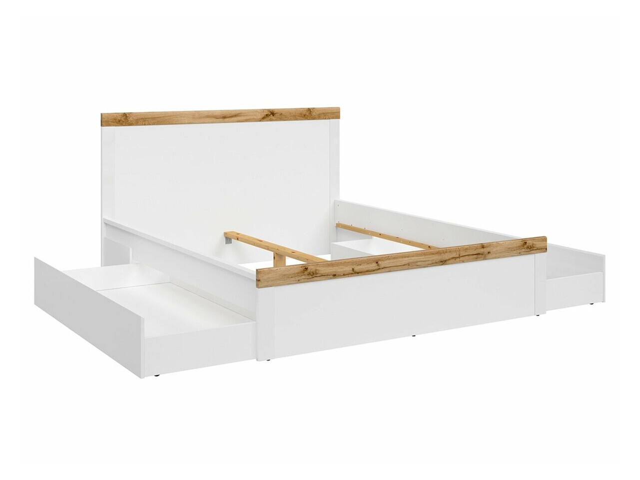 Lit Sonsoru 115 (Blanc + Blanc brillant + Chêne wotan)