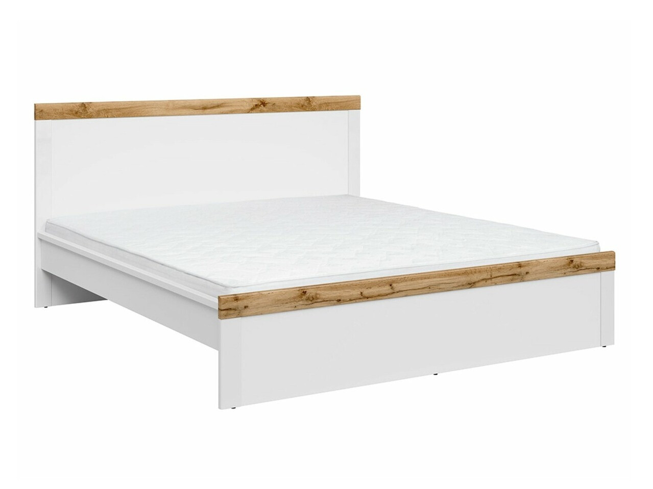 Lit Sonsoru 115 (Blanc + Blanc brillant + Chêne wotan)
