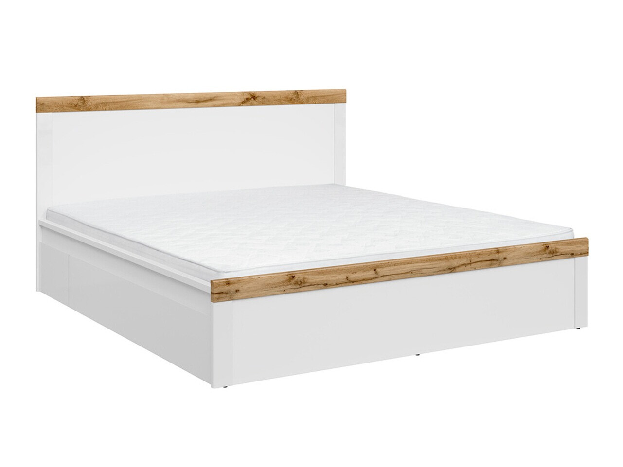Lit Sonsoru 115 (Blanc + Blanc brillant + Chêne wotan)