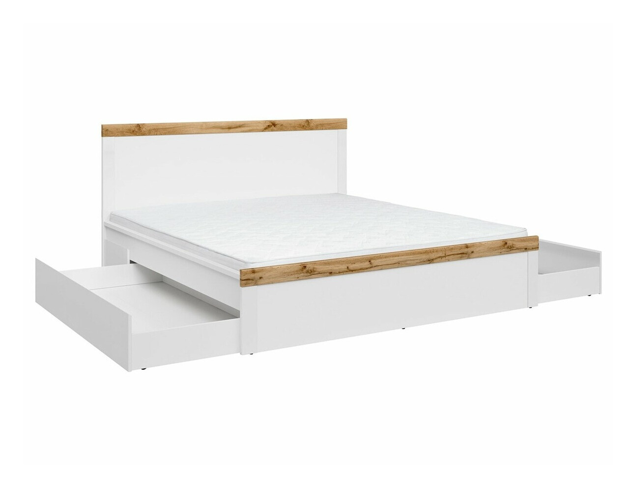 Lit Sonsoru 115 (Blanc + Blanc brillant + Chêne wotan)