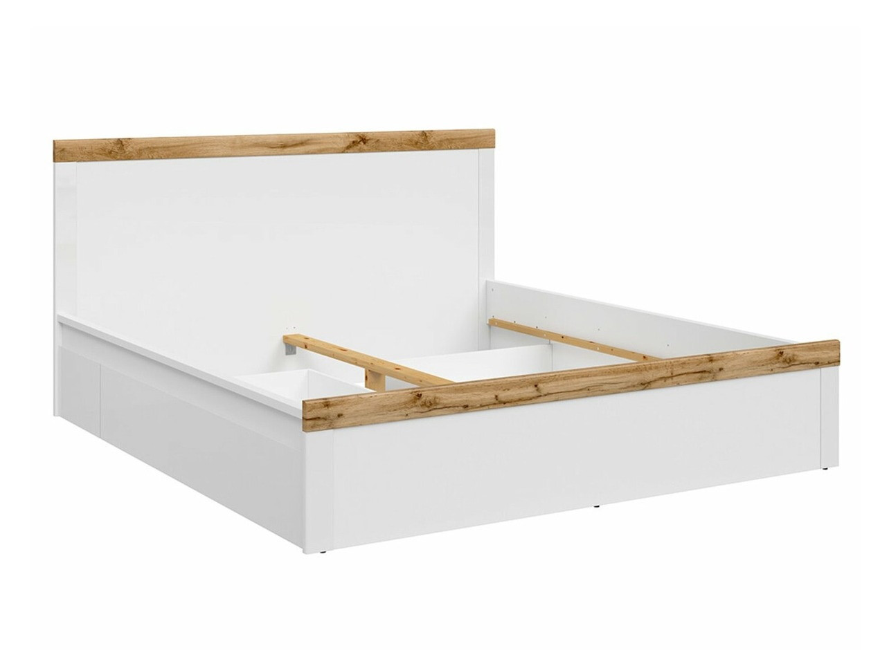 Lit Sonsoru 115 (Blanc + Blanc brillant + Chêne wotan)