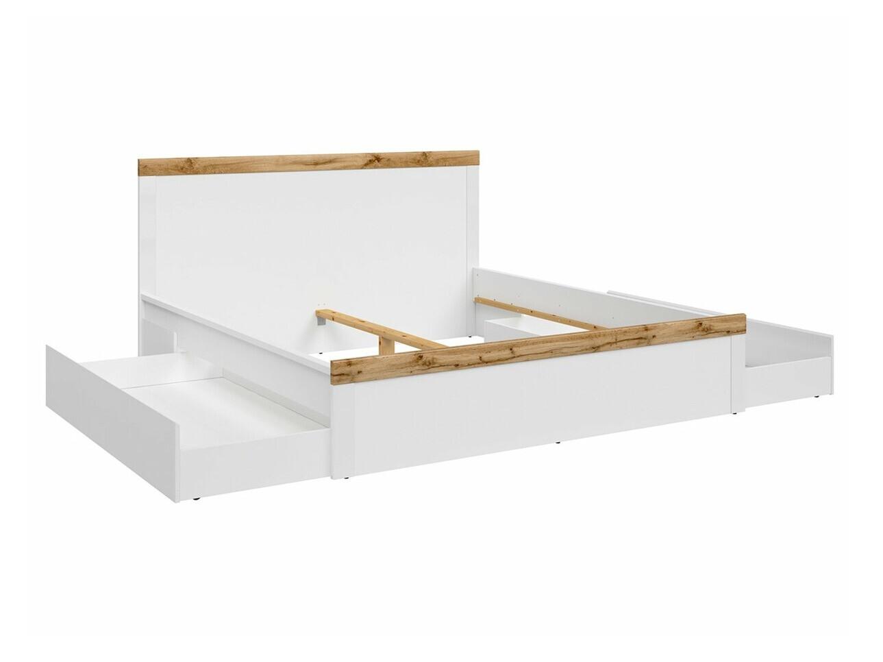 Lit Sonsoru 115 (Blanc + Blanc brillant + Chêne wotan)