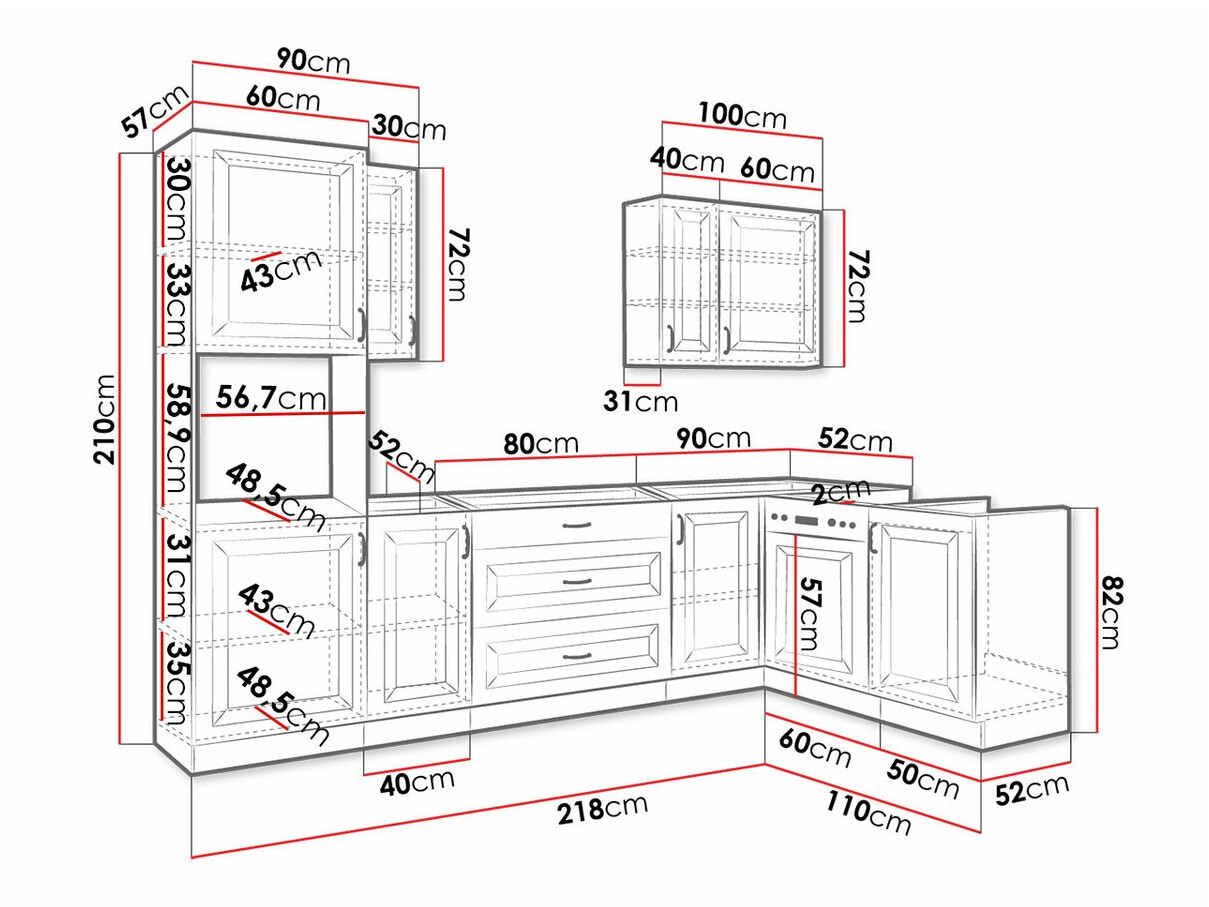 Cuisine complète modulaire Retro Grey 148