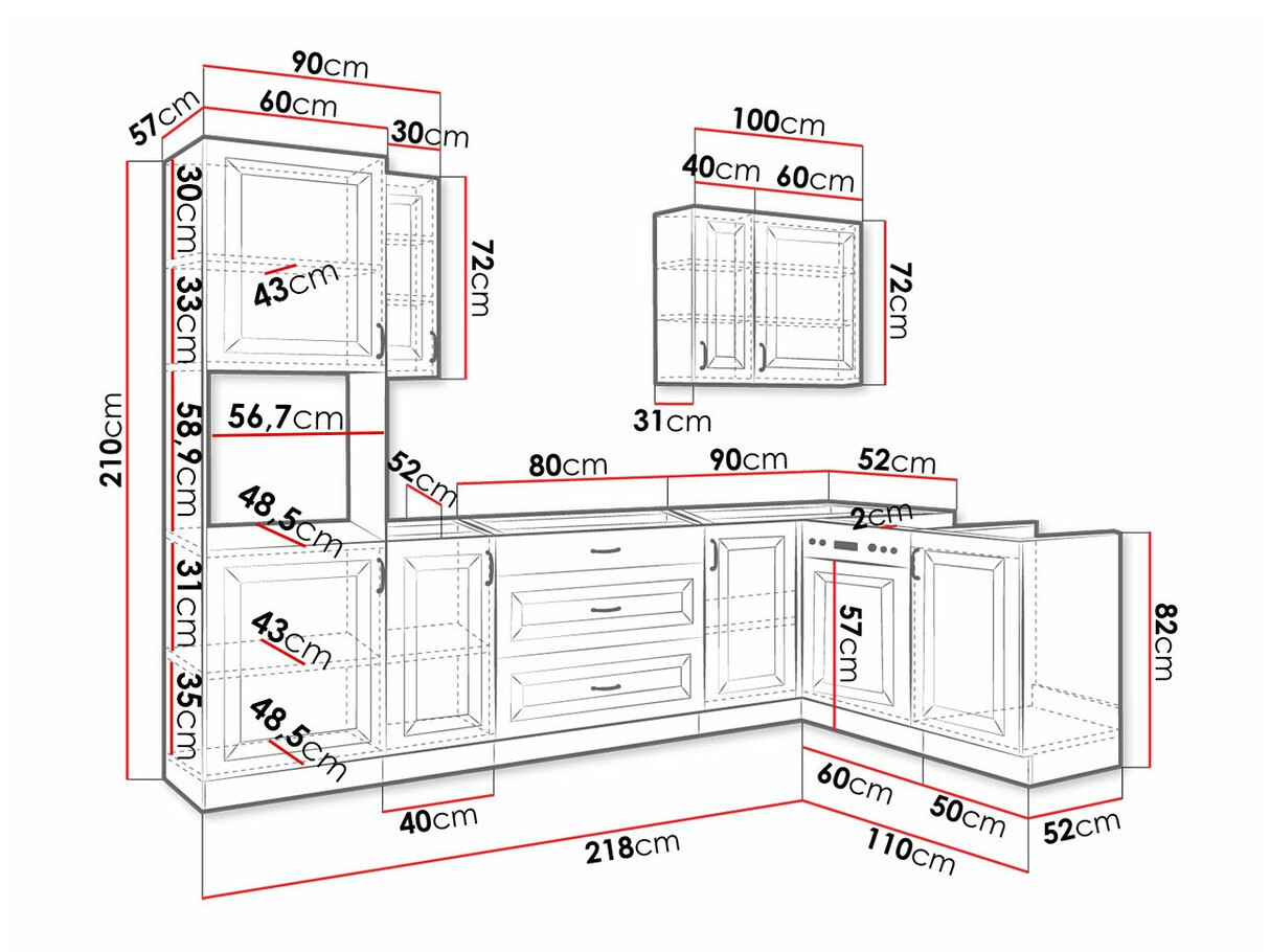 Cuisine complète modulaire Retro White 148
