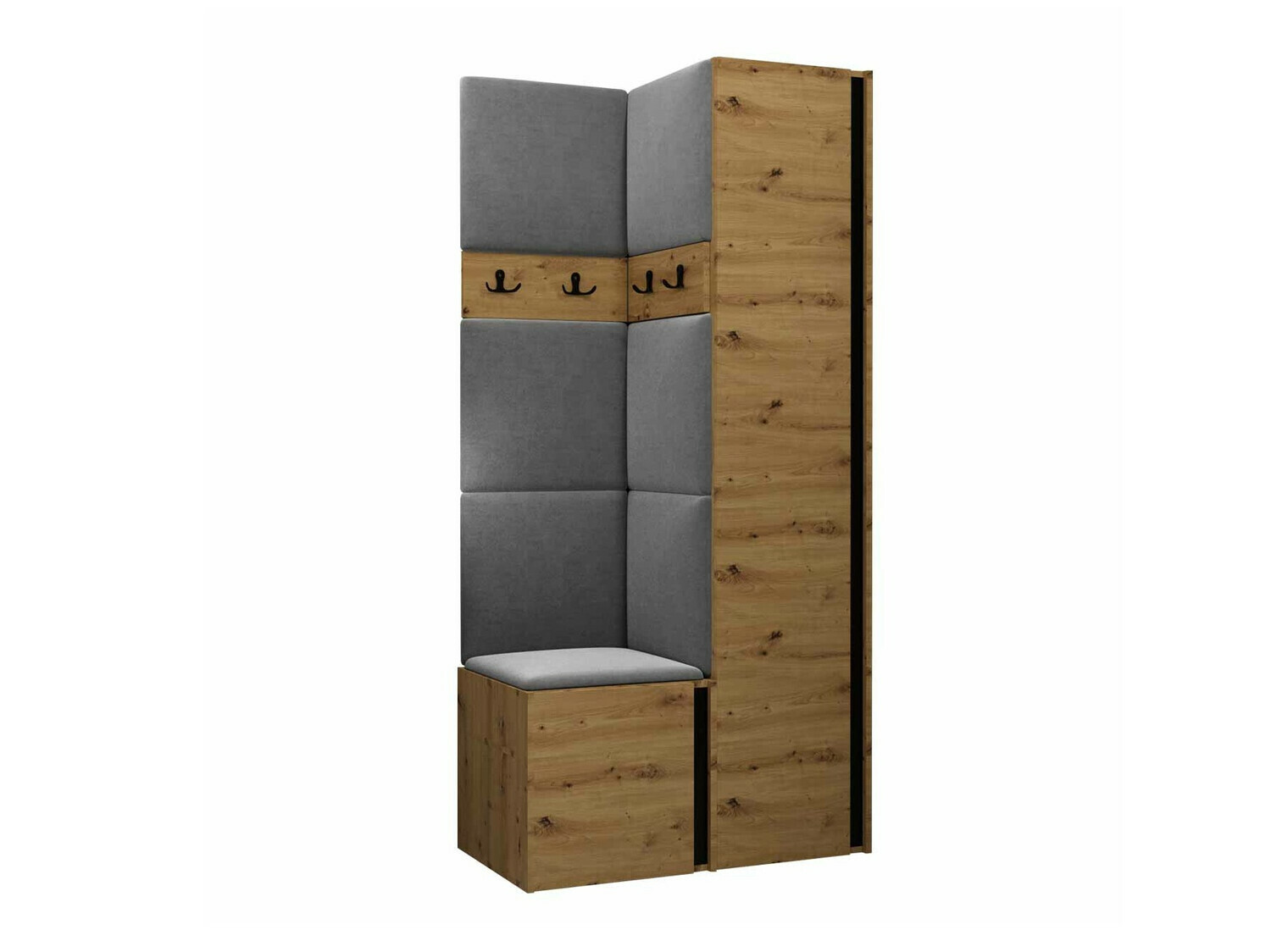 Meuble d'entrée Pinis XXIV (Chêne Artisan + Noir)