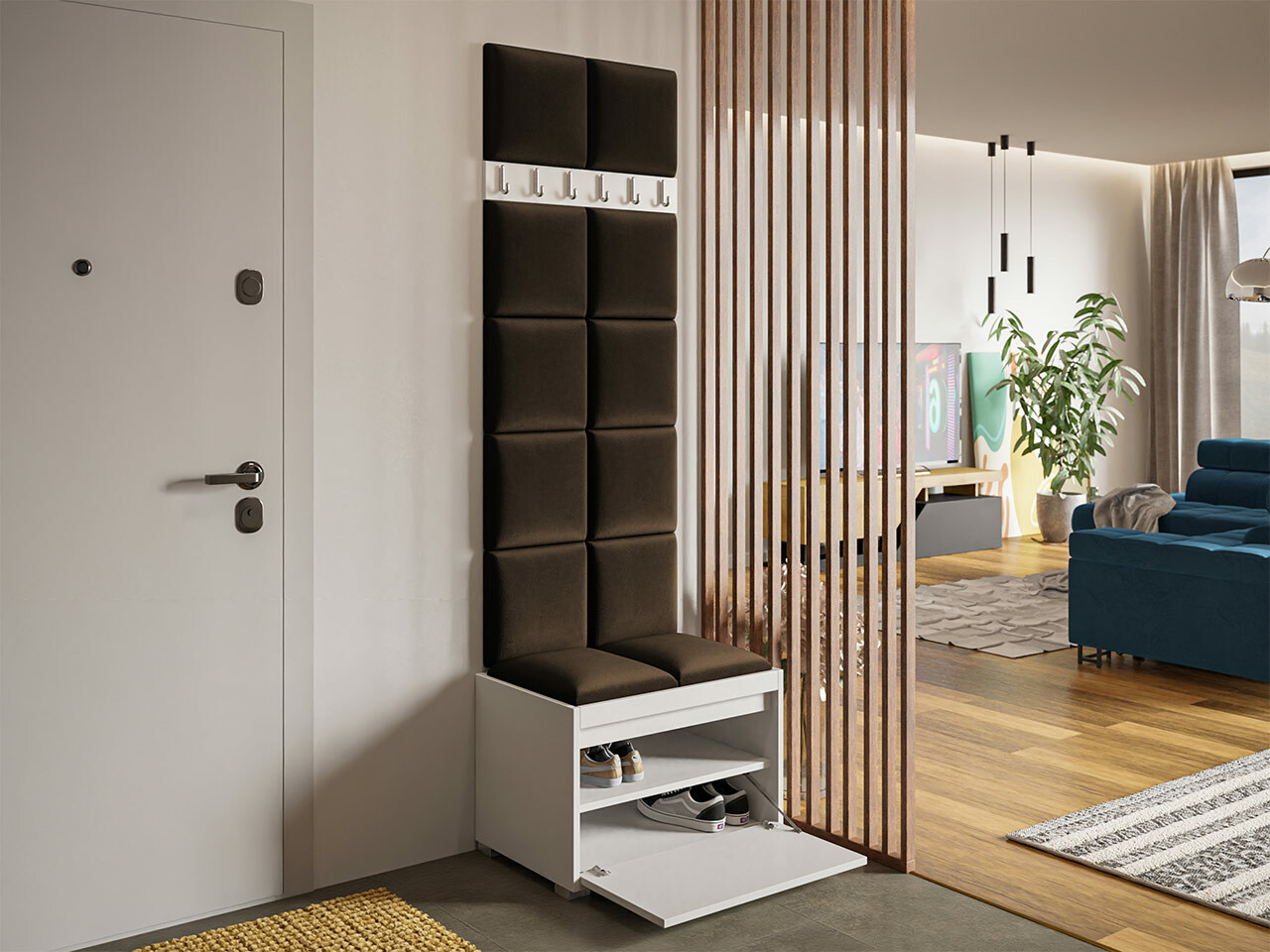 Meuble d'entrée Comfivo Pinus VII (Blanc + Manila 04)
