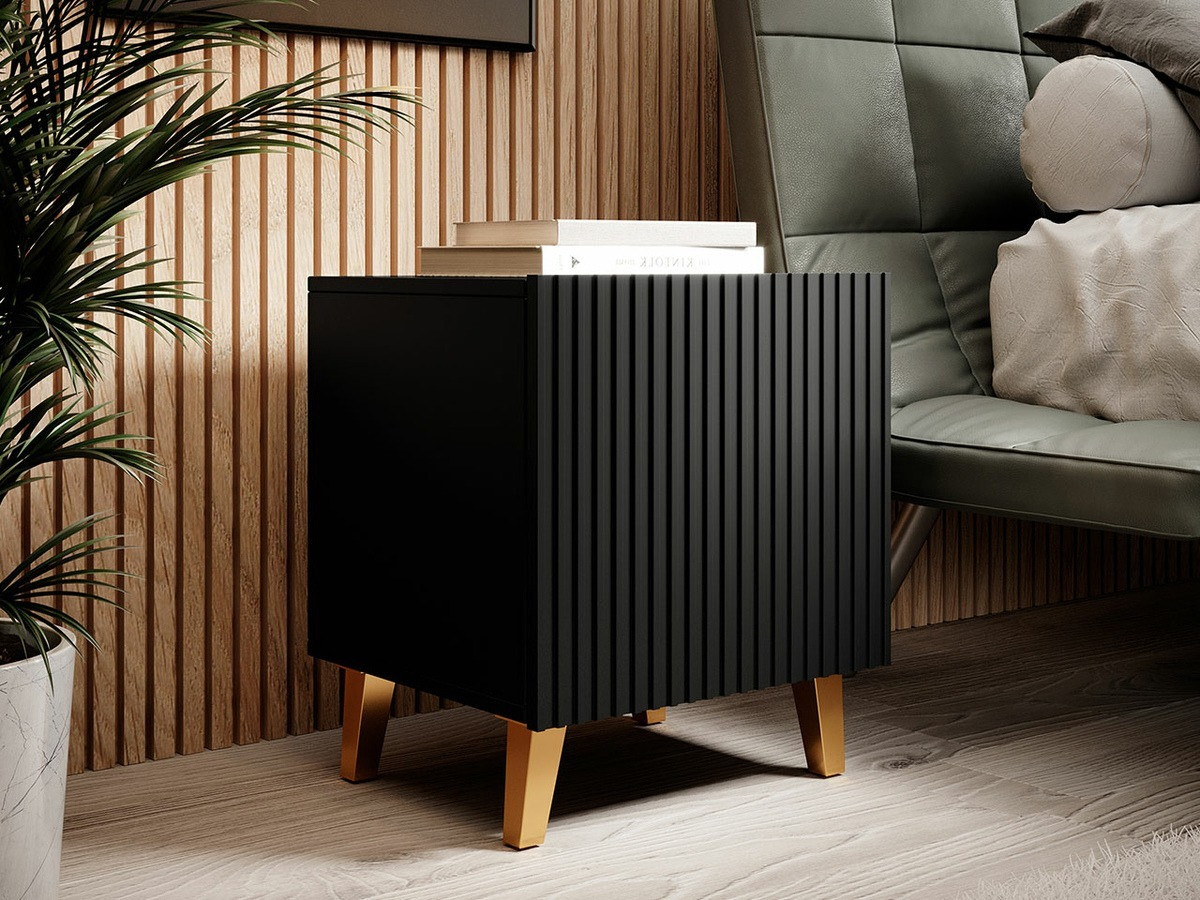 Table de chevet Dicto (Noir + Doré) (2pcs.)