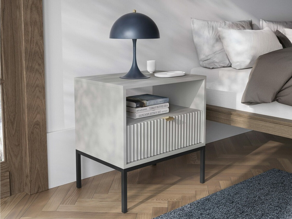 Table de chevet Lima L102 (Gris + Noir)