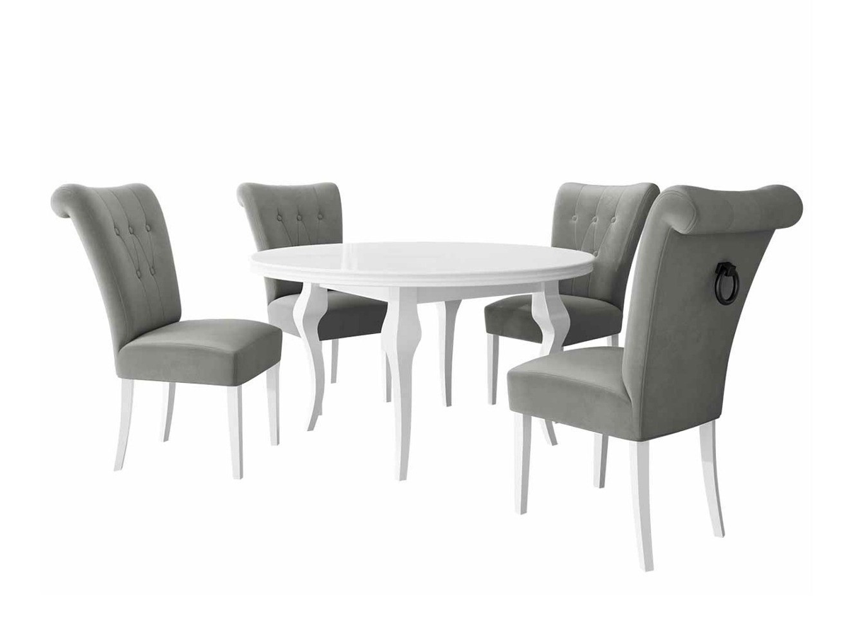 Salle à manger complète Racine 143 (Blanc + Magic Velvet 2217)