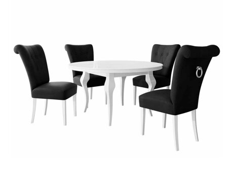 Salle à manger complète Racine 143 (Blanc + Magic Velvet 2219)