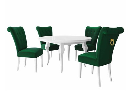 Salle à manger complète Racine 143 (Blanc + Magic Velvet 2225)