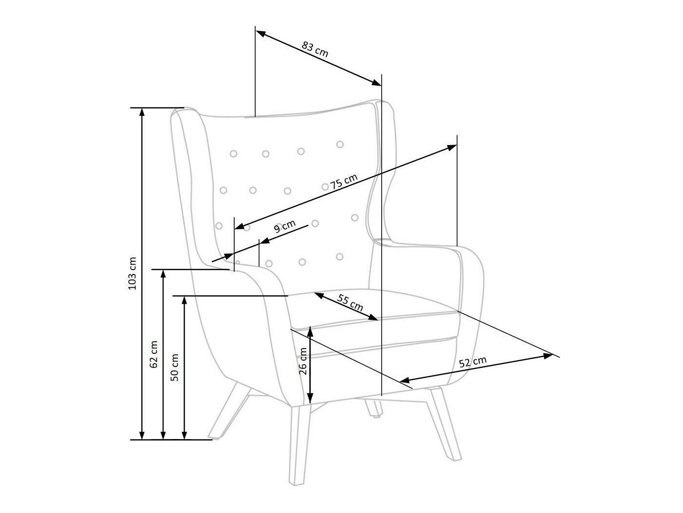 Fauteuil Houston 836 (Gris + Noir)