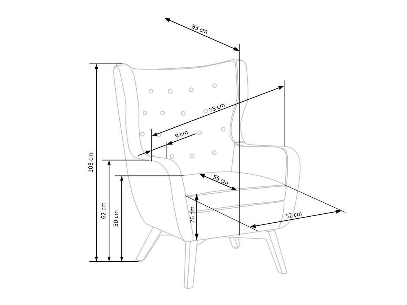 Fauteuil Houston 836 (Rouge + Noir)