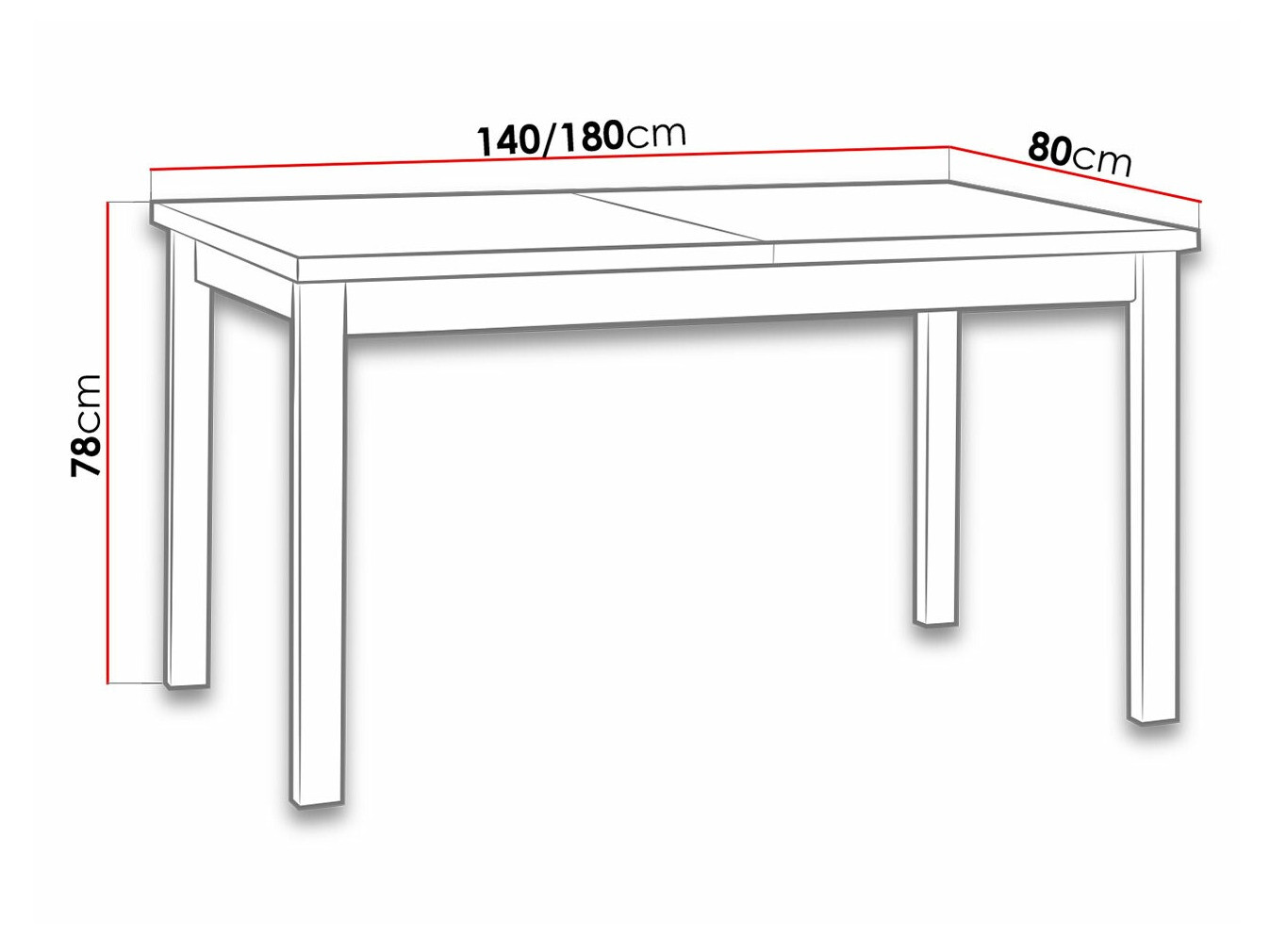 Table Victorville 126 (Noir)
