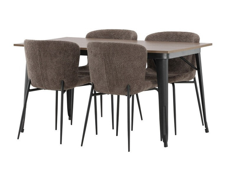 Salle à manger complète Dallas 3363 (Marron + Noir)