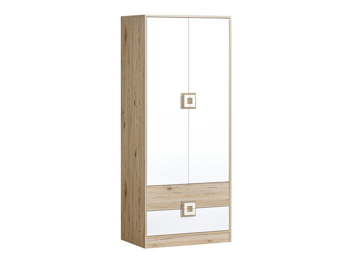 Armoire Balvire 102 (Chêne clair + Blanc)
