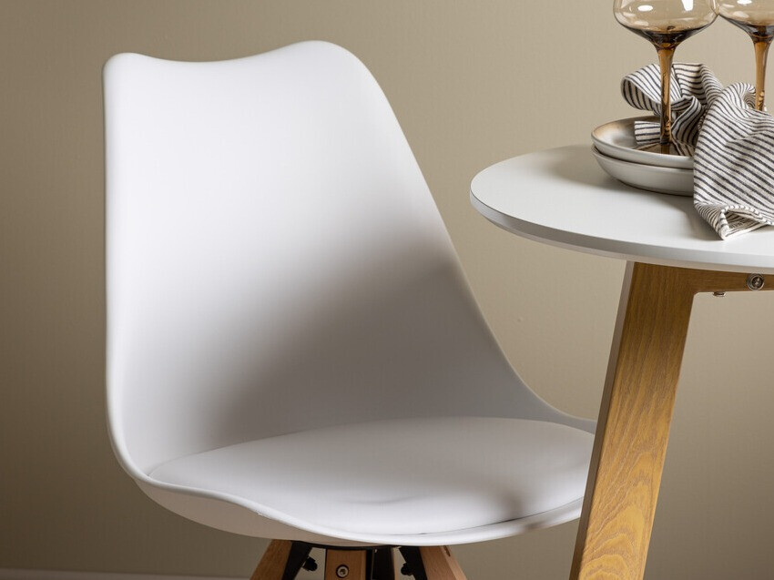 Salle à manger complète Dallas 3781 (Blanc + Brun clair)