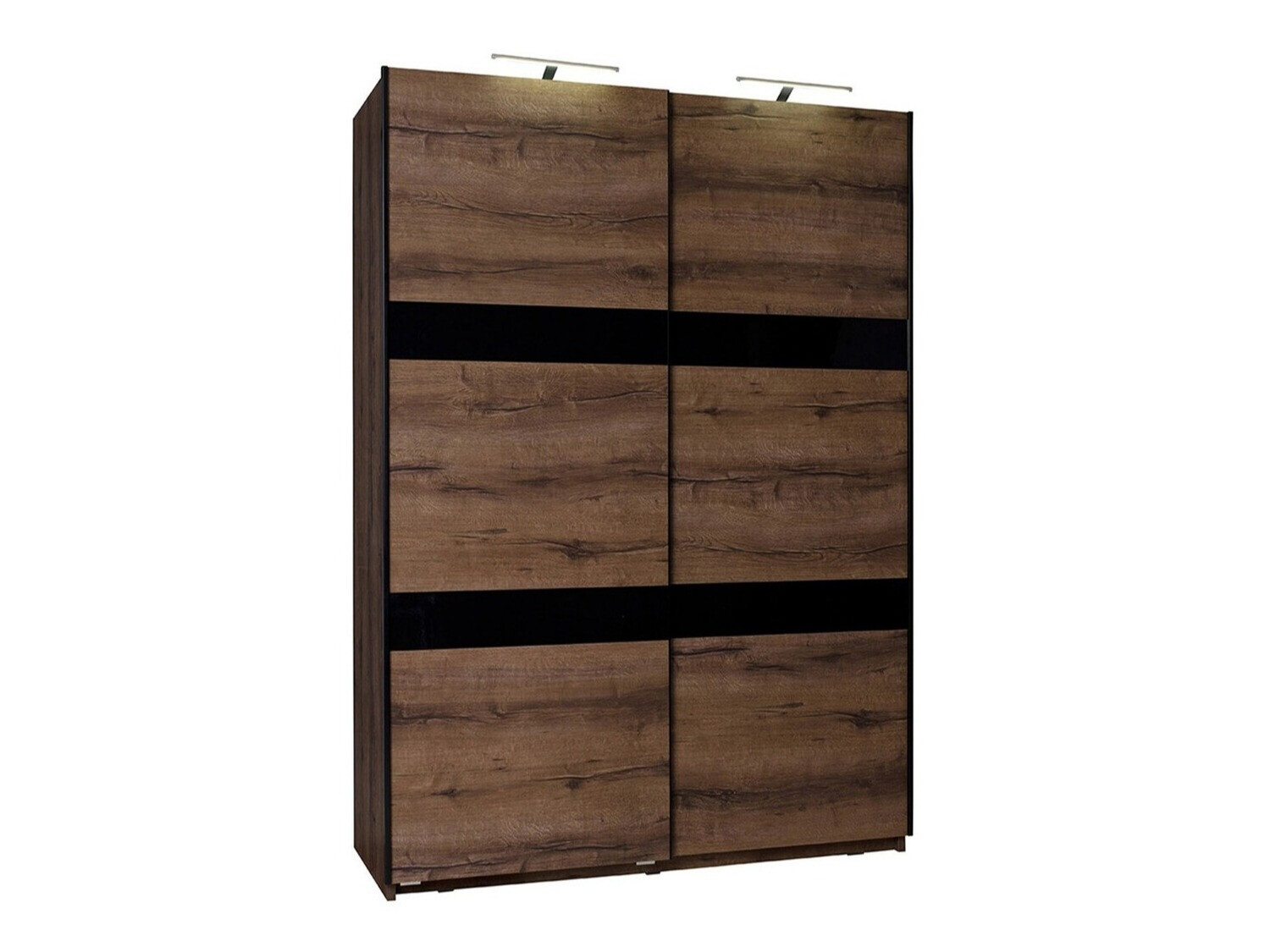 Armoire Fivelbo 109 (Chêne du Monastery + Noir brillant)