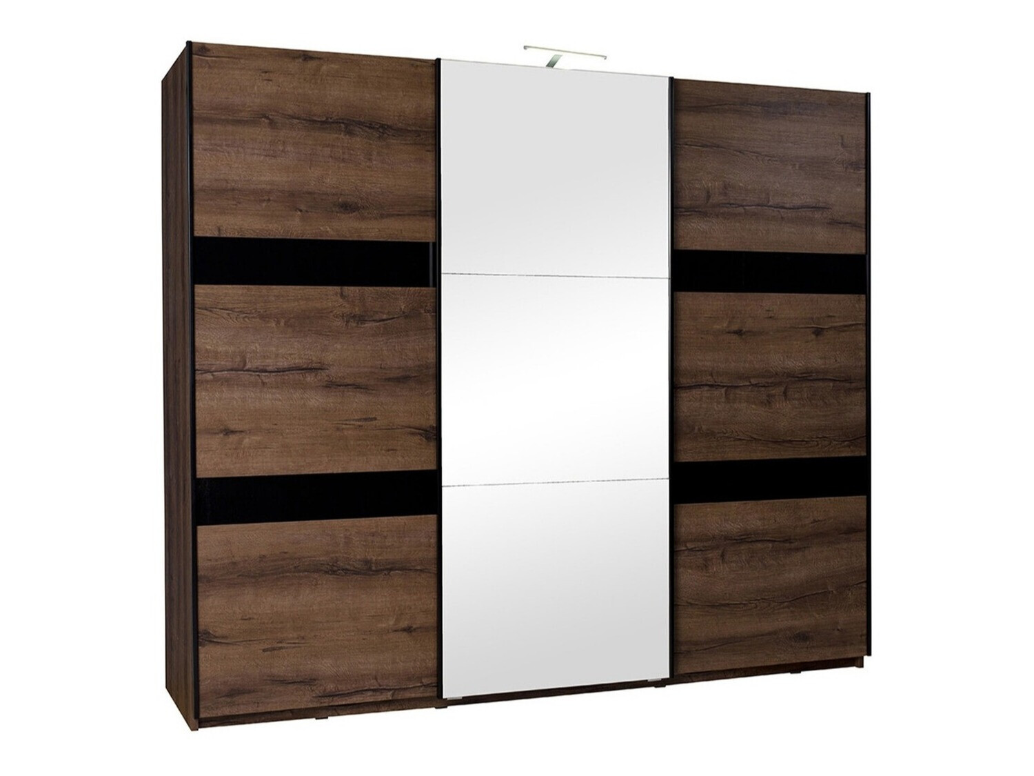 Armoire Fivelbo 110 (Chêne du Monastery + Noir brillant)
