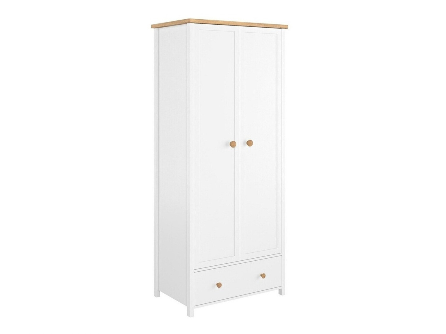 Armoire Romelbo 145 (Blanc + Chêne)